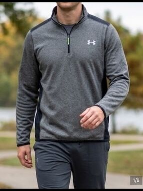 Under Armour Gray Men's Quarter-Zip Performance Pullover Size L